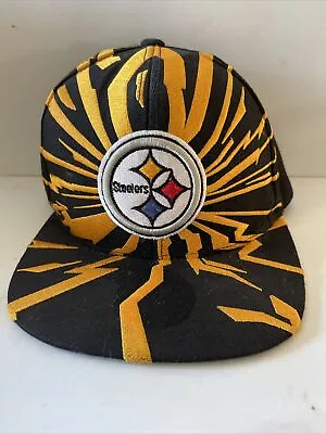 Vintage Steelers Mitchell And Ness Shockwave Snapback Hat NFL Shcitter Bolts • $60