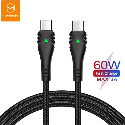 $8.99 • Buy Mcdodo USB C To USB C Cable 60W PD Fast Charger Type C Charging Lead Data Cord