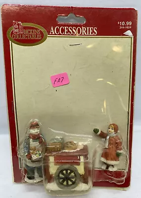 Dickens Collectables Christmas Village Accessory MAN GIRL CART  Dollhouse F27 • $20.39