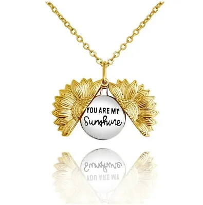 Love Gifts You Are My Sunshine Sunflower Pendant Necklace Jewelry Gifts • £6.45