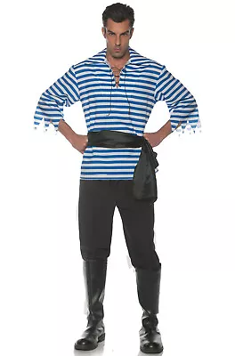 Striped Pirate Buccaneer Adult Costume (Blue) • $25.25