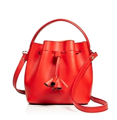 Celine Lefebure Karin Mini Leather Bucket Bag Red Gold • $264.24