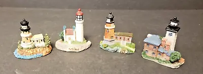 Miniature Lighthouse Collection Set Of 4 - Coastal Nautical Decor Handcrafted • $24.99