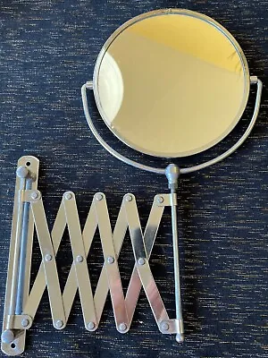 Vintage Mid Century Shaving Mirror Accordion Scissor Swing Arm Wall Mount  • $57.90