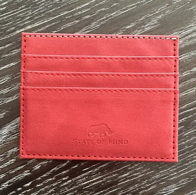 Red Vegan Leather Slim Wallet Card Holder State Of Mind • $1.49