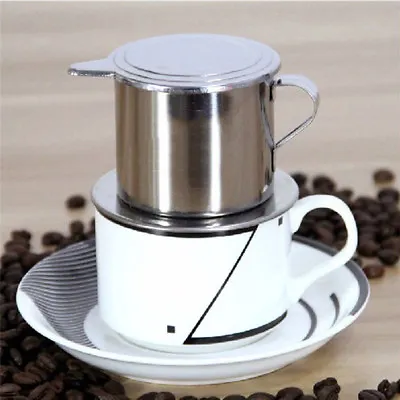 Stainless Steel Vietnam Vietnamese Coffee Simple Drip Filter Maker Infuser _bz • $5.35