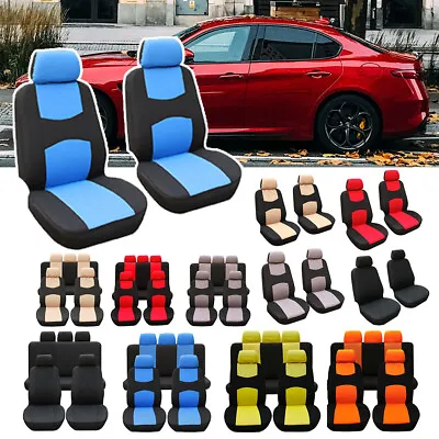 Car Seat Covers Front & Rear Cushion Cover Back 5 Head Rest Protector Full Set  • $19.89