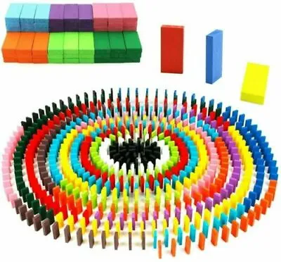 £12.59 • Buy 480pcs Wooden Coloured Tumbling Dominoes Games Kids Children Playset Toy Gift