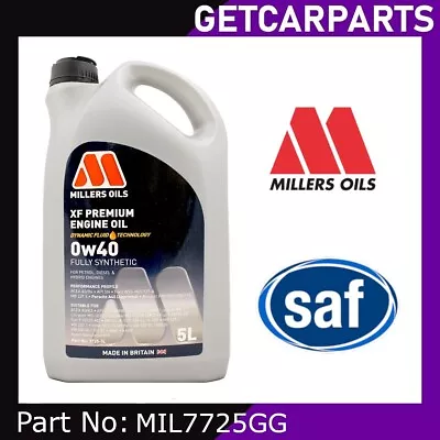 Millers Oils - XF Premium 0W-40 Fully Synthetic 5L Engine Oil 0W40 - 5 Litre • £40.95