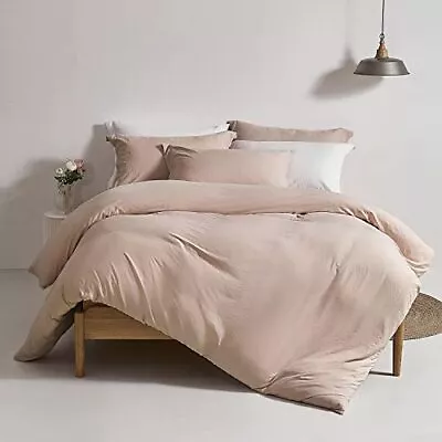  Super Soft Duvet Cover - 100% Washed Microfiber Queen(90 X90 ) Rugby Tan • $52.85