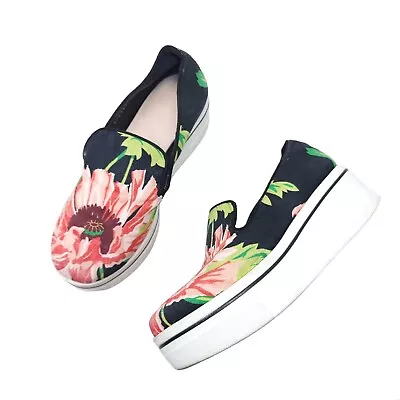Stella Mccartney Womens Sneakers Binx Pink Floral Canvas Platform Slip On 35 5 • $4.25