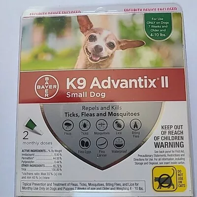 K9 Advantix II Small Dogs 4-10 Lbs Repels And Kills Fleas Ticks  2 Doses • $23.99