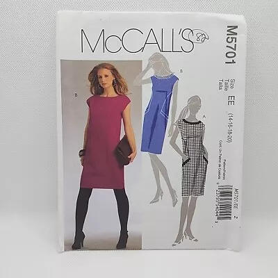 McCall's 5701 Misses' Loose-Fitting Boxy Dress Sewing Pattern Size 14-20 Uncut • $5.99