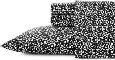 Marimekko Pikkuinen Unikko Pillowcase Pair Standard Cases Black • $34.17