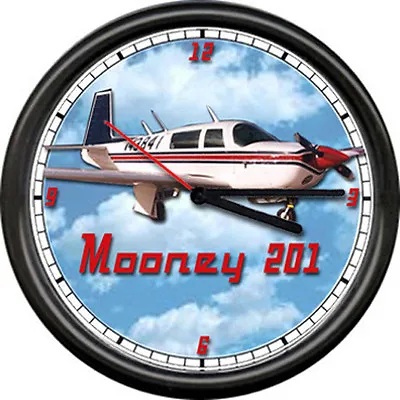 Mooney 201 Airplane Flying Aviation Pilot  Advertising Sign Wall Clock • $26.95