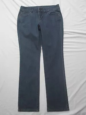 Elle Jeans Sz 10 Double Back Pocket Straight Leg Midrise Stretch Wide Waist Band • $21.99