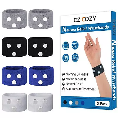 EZ COZY 8Pcs Motion Sickness Bands Upgraded Anti Nausea Wristband For Adults ... • $13.99