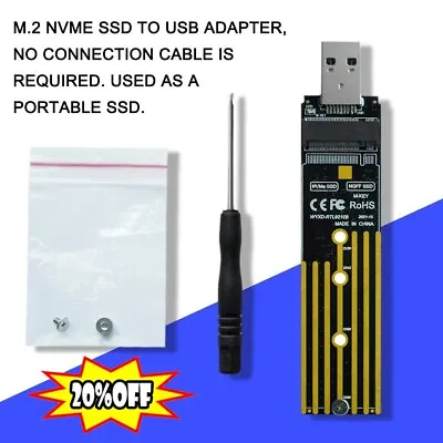 NVMe To USB Adapter M.2 SSD To USB 3.1 Type A Cards Key Based Fast Hard • $6.85