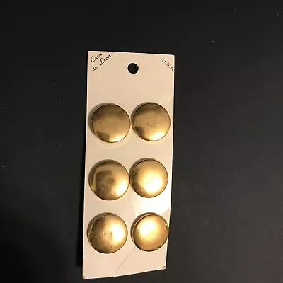 6 Vintage Brass Buttons Still On Card - A • $5