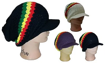 Jamaica Reggae Rasta Style Delux Visor Baggy Beanie Kufi Hat Cap • $15.99