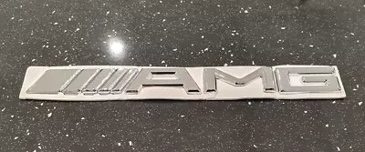 Chrome Mercedes AMG Rear Boot Badge Emblem 190mm X 20mm X 3mm - Self Adhesive • £3.99