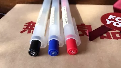 MUJI Japan 0.5mm Smooth Writing Clip Pen Gel Ink 3 Colors Black /blue /red F/S  • $8.99