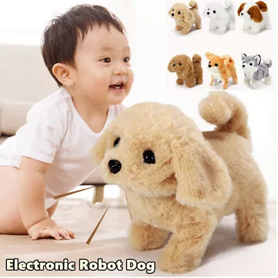 £9.70 • Buy Electric Simulation Robot Dog Electronic Cute Pet Dog Plush Toy For Kid Gifts UK