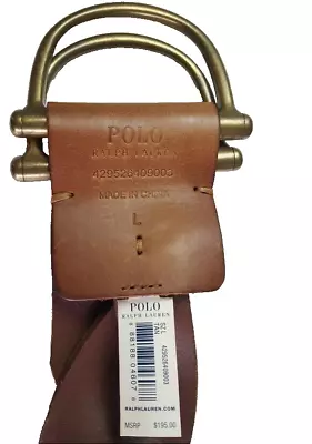 Polo Ralph Lauren Tan Braided Leather Double D-ring Horse Bit Belt • $60