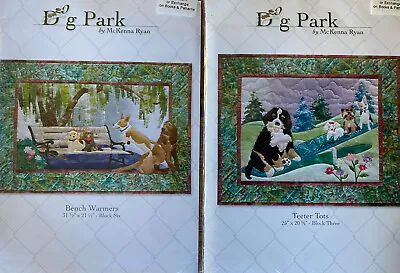 McKenna Ryan DOG PARK Quilt Pattern Block 3 & 6 Bench Warmers/ Teeter Tots UNCUT • $11.95