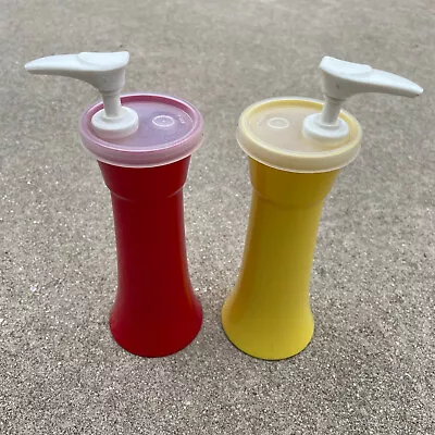 Vintage Tupperware Ketchup And Mustard Pump Containers 718-13 & 718-5 • $16.97