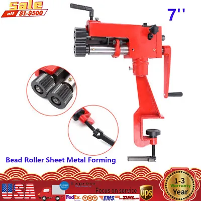 7  Sheet Metal Bead Roller Bending Bender Rolling Machine W/6Dies Red Device US • $191.90
