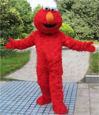 2024 Red Sesame Street Elmo Monster Mascot Costume Suit Party Fancy Dress Adult • $68