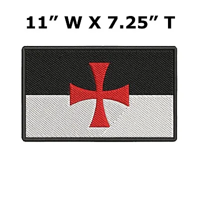 KNIGHTS TEMPLAR SEAL Iron-on PATCH Embroidered CRUSADES RELIGIOUS MILITARY BLACK • $12.97