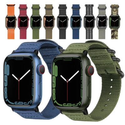 $9.66 • Buy Woven Nylon Canvas Watch Band For Apple Watch Ultra 49mm Strap Series 8 7 6 45mm
