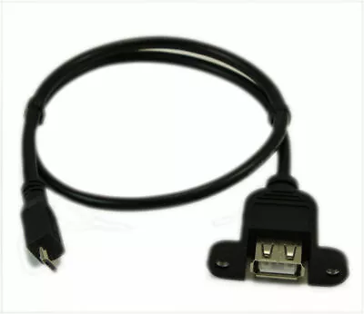 18inch USB 2.0 EXTENSION Micro-B 5 Pin To A Female PANEL MOUNT Cable • $3.10