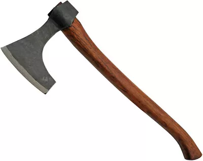 India Made 242604 17  Overall Brown Wood Handle Carbon Head Viking Bearded Axe • $37.80