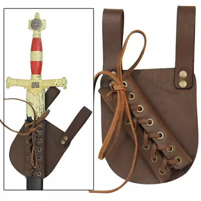 Pendragon Medieval Raw Umber Leather Knights Renaissance Sword Frog Sword Holder • $18.79