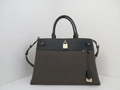 Nwt Authentic Michael Kors Gramercy Large Signature Satchel-$358-brown/black • $169.99