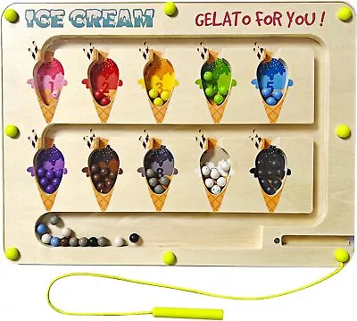 Magnetic Color And Number MazeWooden Magnet Color And Counting Matching • $19.99