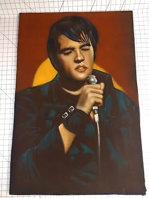 Vintage Black Velvet Elvis Painting  24” X 36  • $250