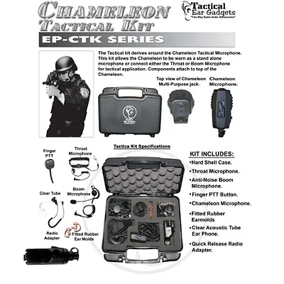 Tactical Ear Gadgets CHAMELEON Tact Kit For Motorola SABER 1 2 3 I II III Astro • $330.40