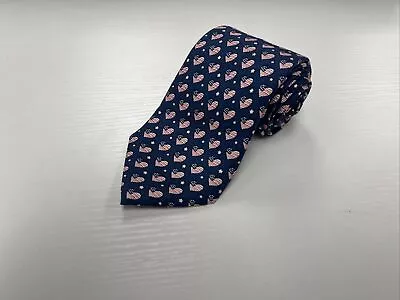 SPRING/SUMMER Vineyard Vines USA Men's Blue USA Hearts Stars Silk Neck Tie $135 • $26.02