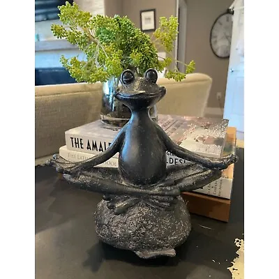 Meditating Frog Sculpture Figurine Yoga Zen • $19