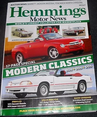 HEMMINGS MOTOR NEWS- MAY 2019: 17 Pg Special Modern Classics '73 Chevelle... • $2.70