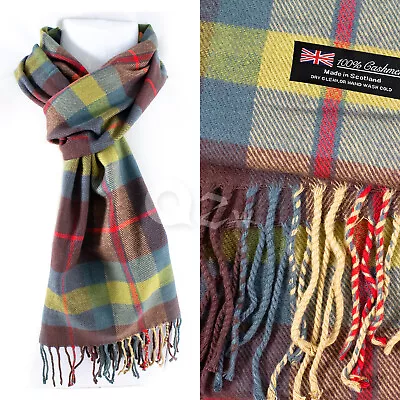 Mens Womens Winter Warm SCOTLAND Made 100% CASHMERE Scarf Scarves Plaid Wool • $7.69