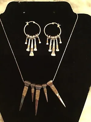 Montana Silversmith 3 Piece Necklace & Earring Set Made From Horseshoe Nails • $65