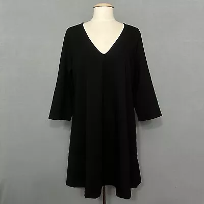 The Nines Hatch Womens Dress Large Maternity Black Stretch Knit A Line Classic • $24.99