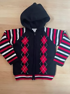 £6 • Buy Boys Sarah Louise Black Zip Through Hooded Cardigan Age 7 Years 