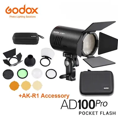 Godox AD100pro 2.4G TTL Strobe HSS Pocket Camera Pocket Flash Speedlite +  AK-R1 • $486.40