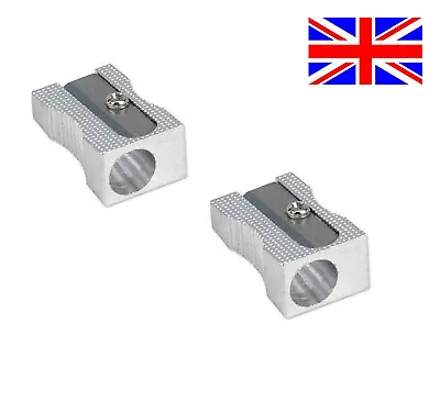 2  X  Metal Pencil Sharpeners. For School Office  Art Etc. Quick Post • £1.98